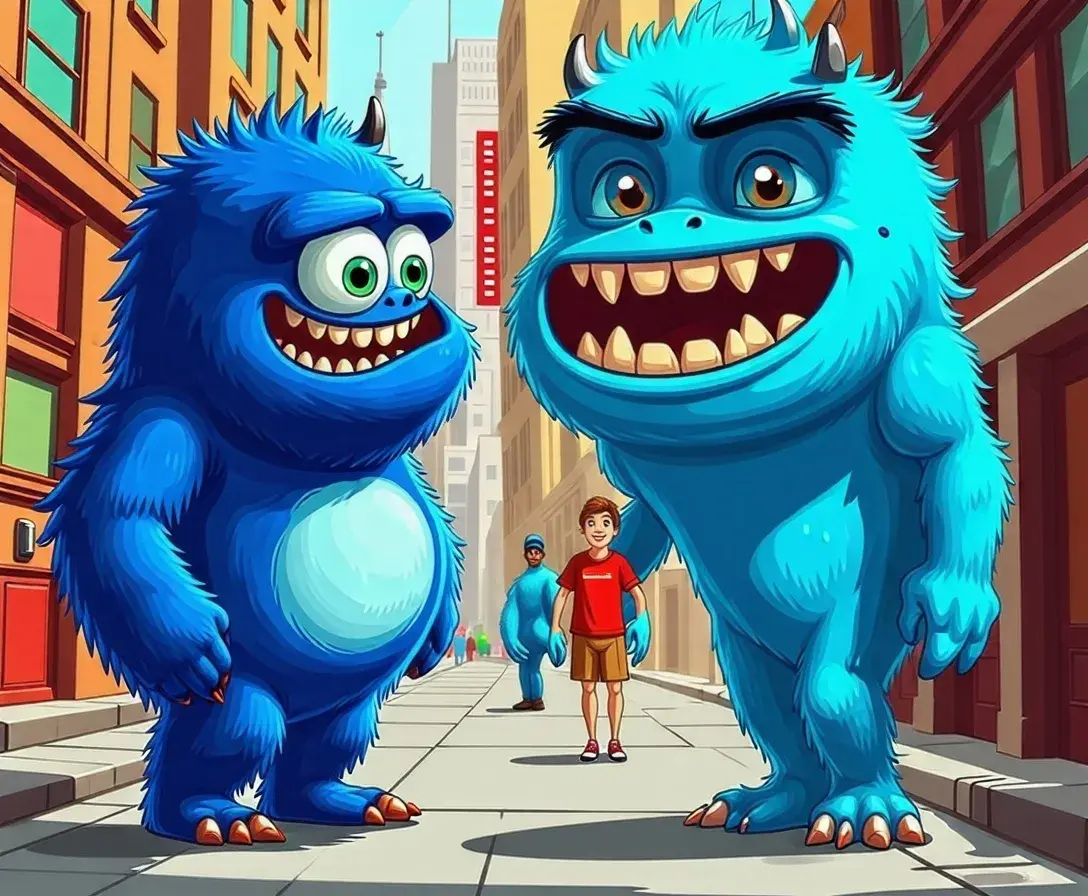 The Adventure of the Smart Blue Monster - StoryBee AI