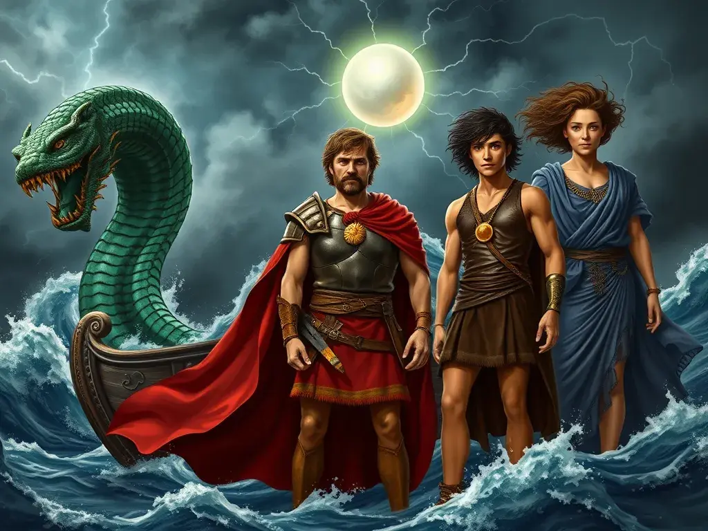 Aeneas's Voyage: A Sparkly Seafaring Adventure - StoryBee AI
