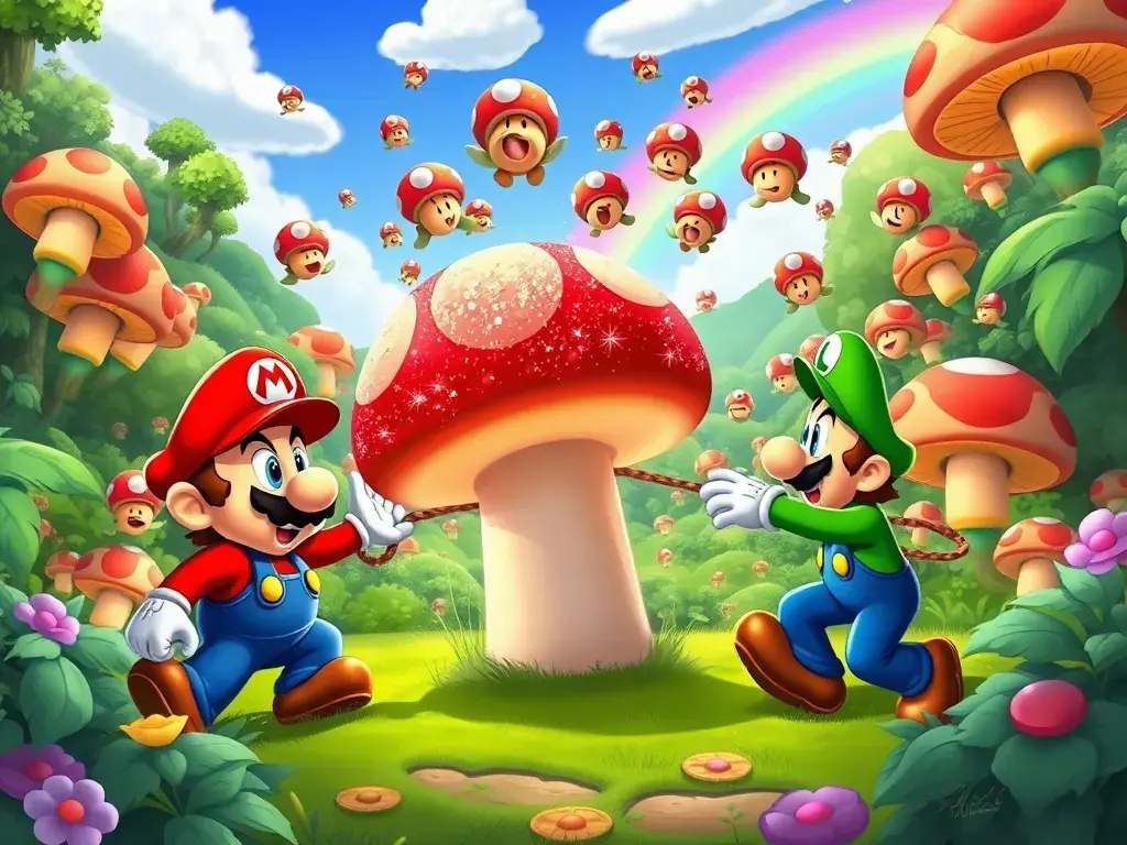 Mario and Luigi's Mushroom Mayhem - StoryBee AI