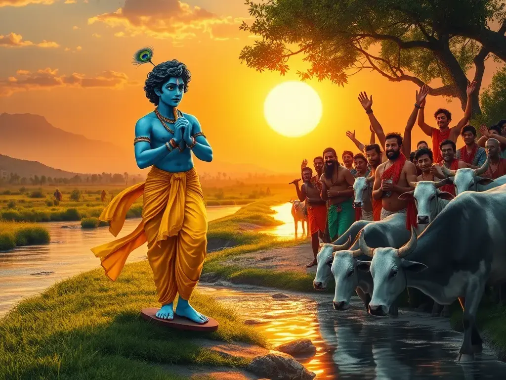 Krishna and the Venomous Kaliya: A Vrindavan Tale - undefined - StoryBee AI