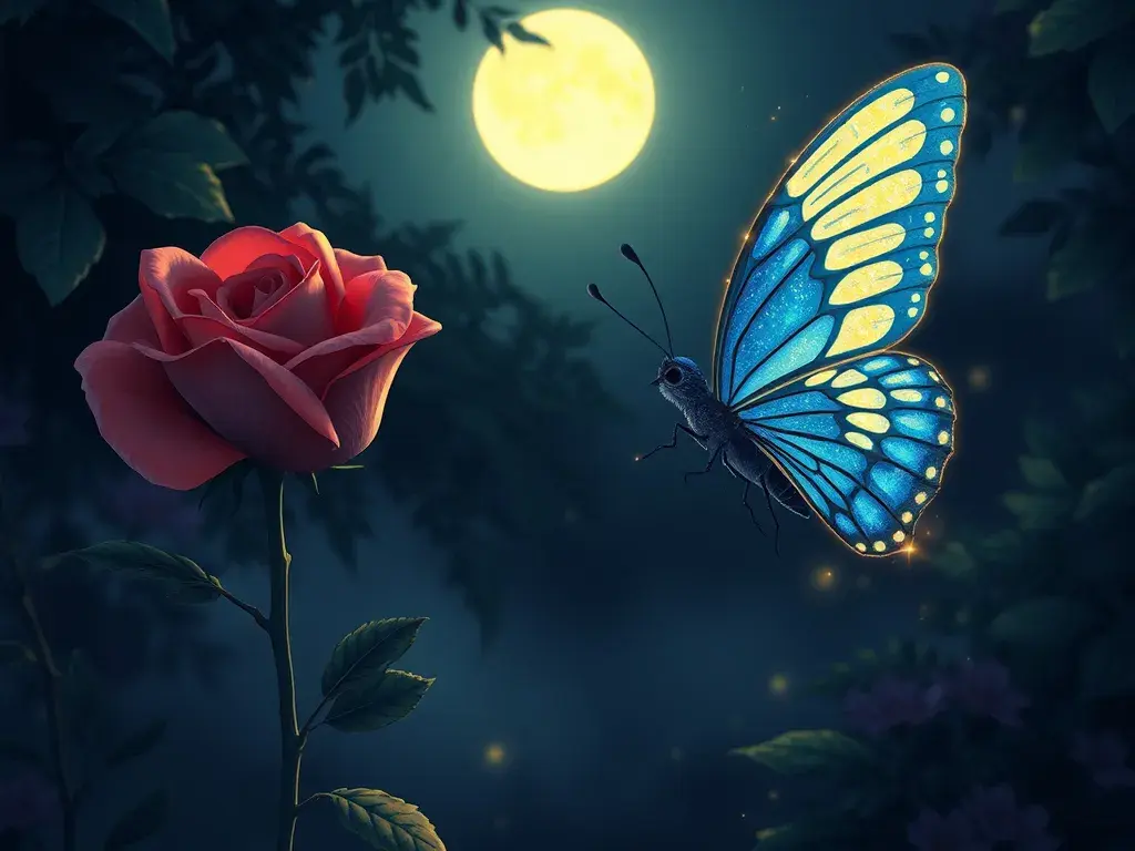 La Rose Solitaire et le Papillon Lumineux - StoryBee AI