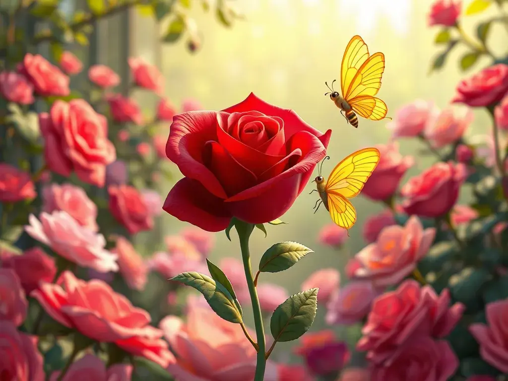 La Rose Solitaire et le Papillon Lumineux - StoryBee AI