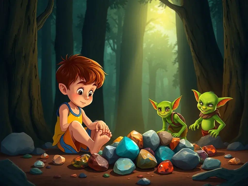 Pip and the Whispering Woods: A Boy, a Leg, and a Lost Kitten - StoryBee AI