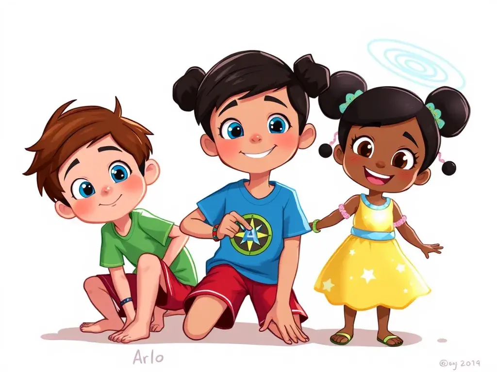 Arlo, Bina, and Cedric's Crystal Quest - undefined - StoryBee AI