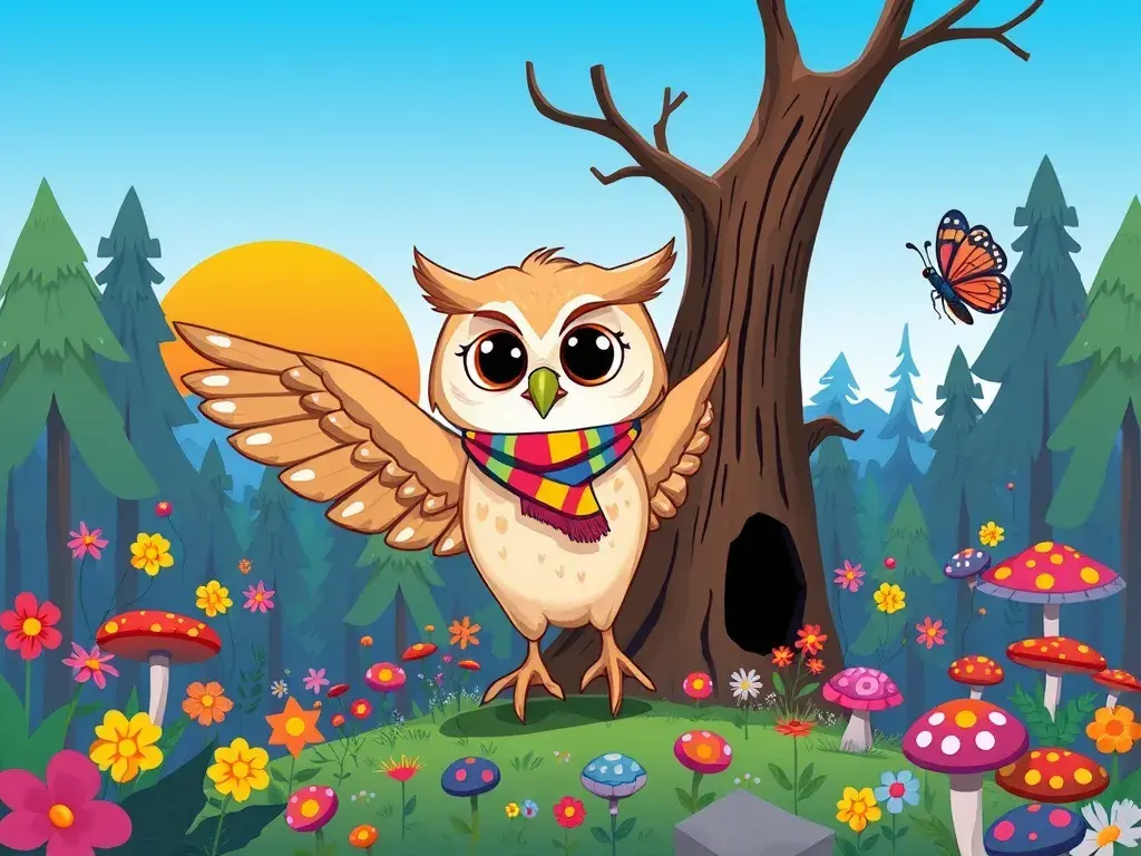 Olive the Owl Learns About Day and Night