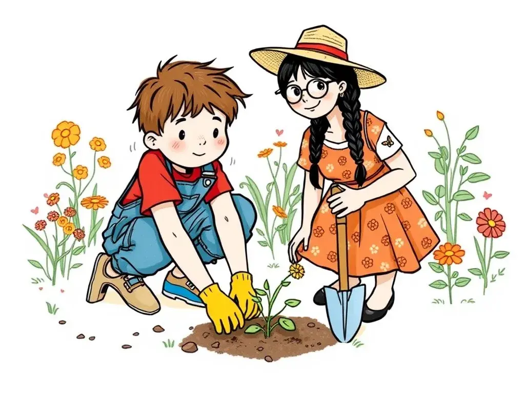 Alex and Ms. Green Save the Buzzing Garden - undefined - StoryBee AI