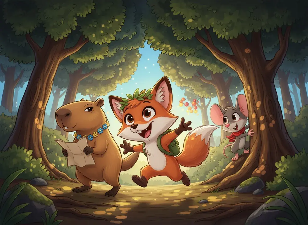 Fiona Fox and Carly Capybara's Berry Adventure - undefined - StoryBee AI