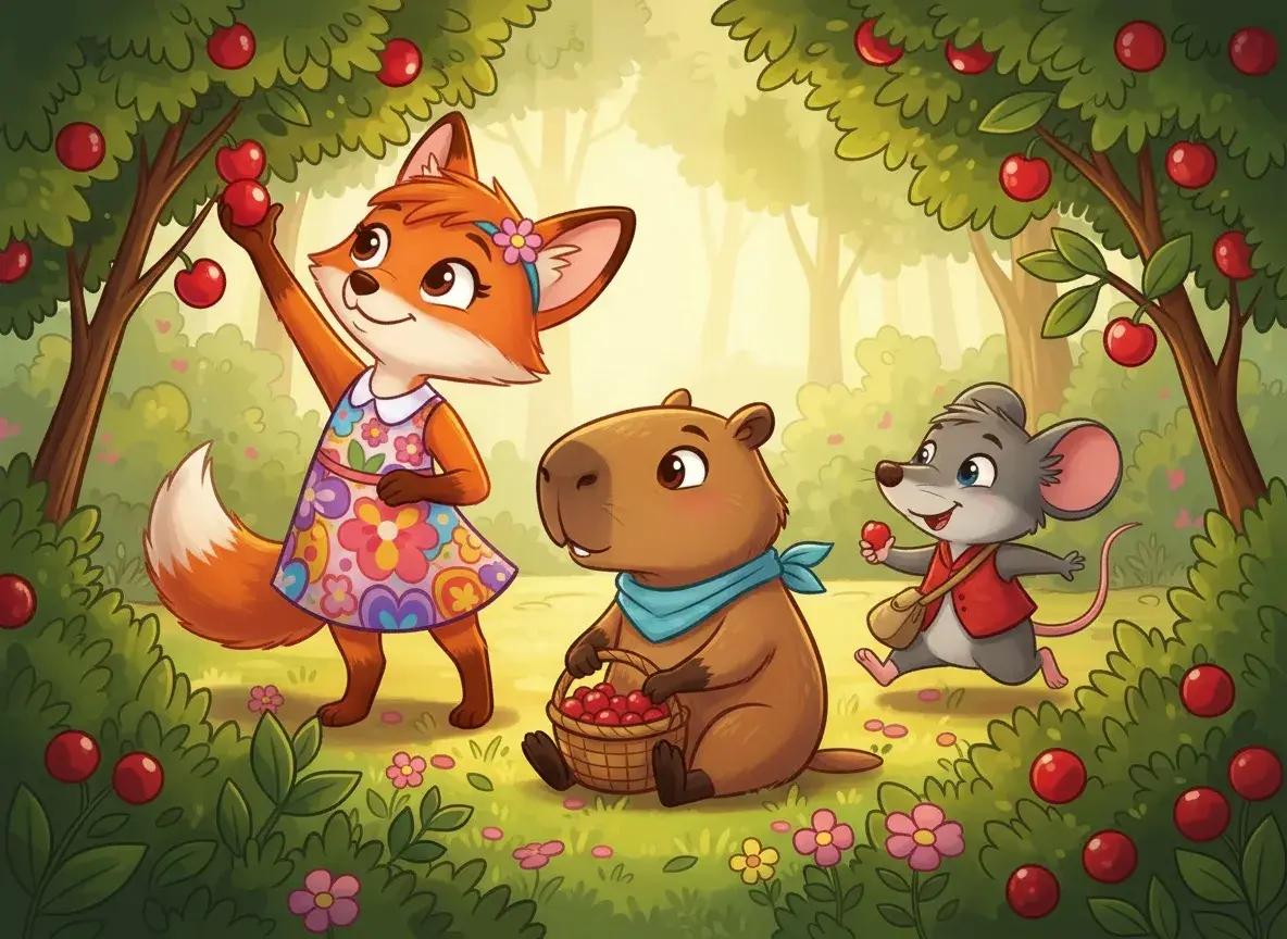 Fiona Fox and Carly Capybara's Berry Adventure - undefined - StoryBee AI