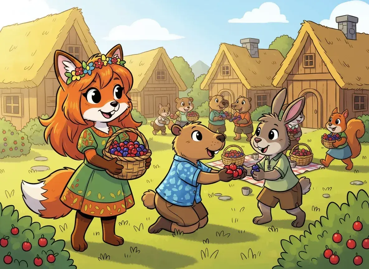 Fiona Fox and Carly Capybara's Berry Adventure - undefined - StoryBee AI