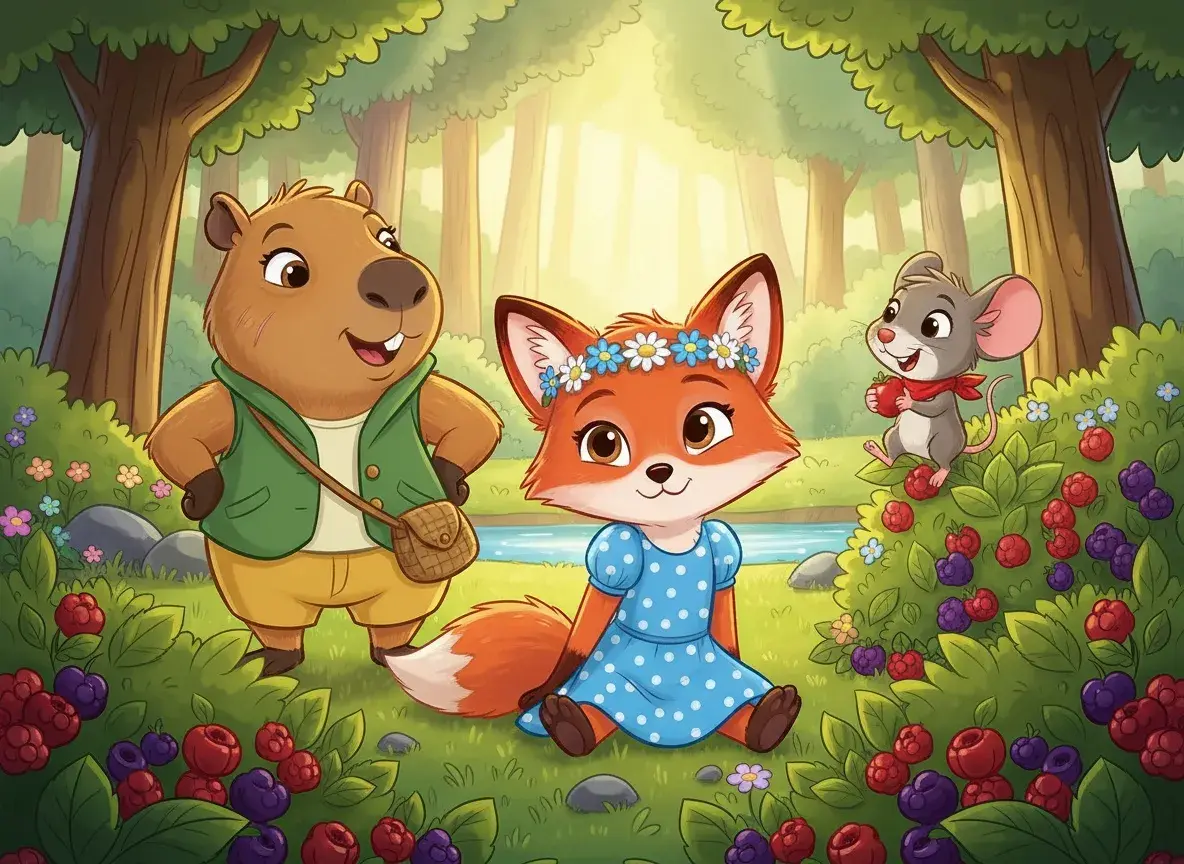 Fiona Fox and Carly Capybara's Berry Adventure - undefined - StoryBee AI