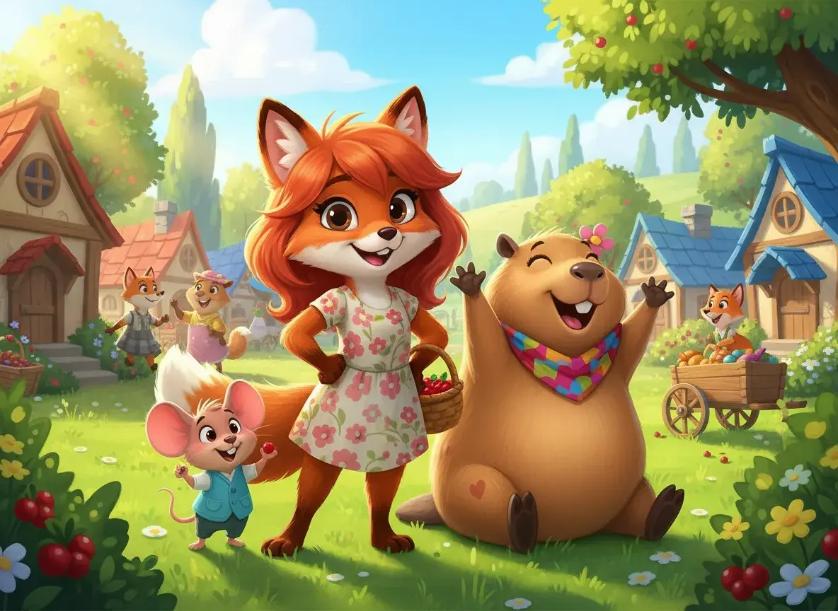 Fiona Fox and Carly Capybara's Berry Adventure - undefined - StoryBee AI