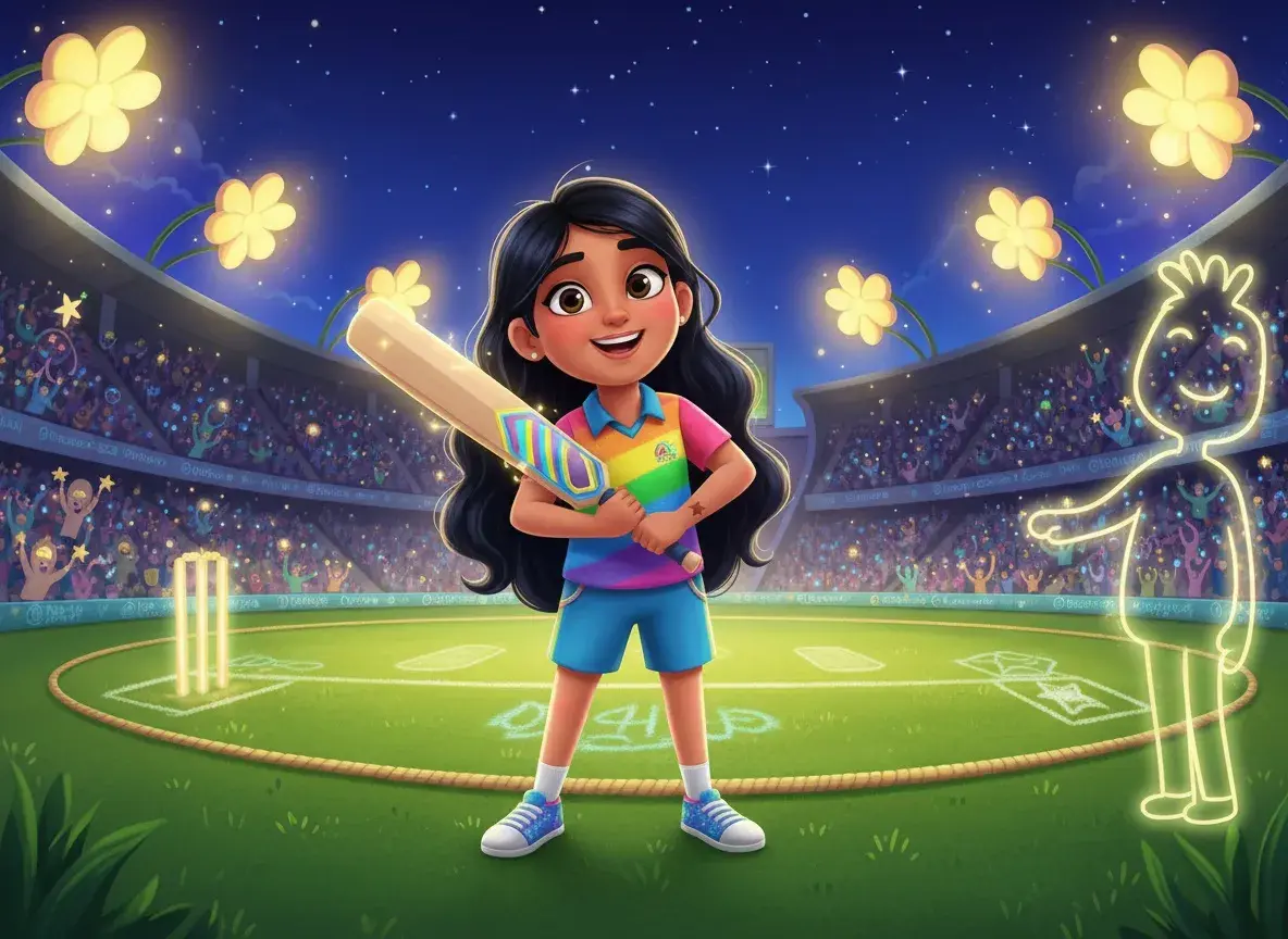 Safa's Midnight Cricket Dream - undefined - StoryBee AI