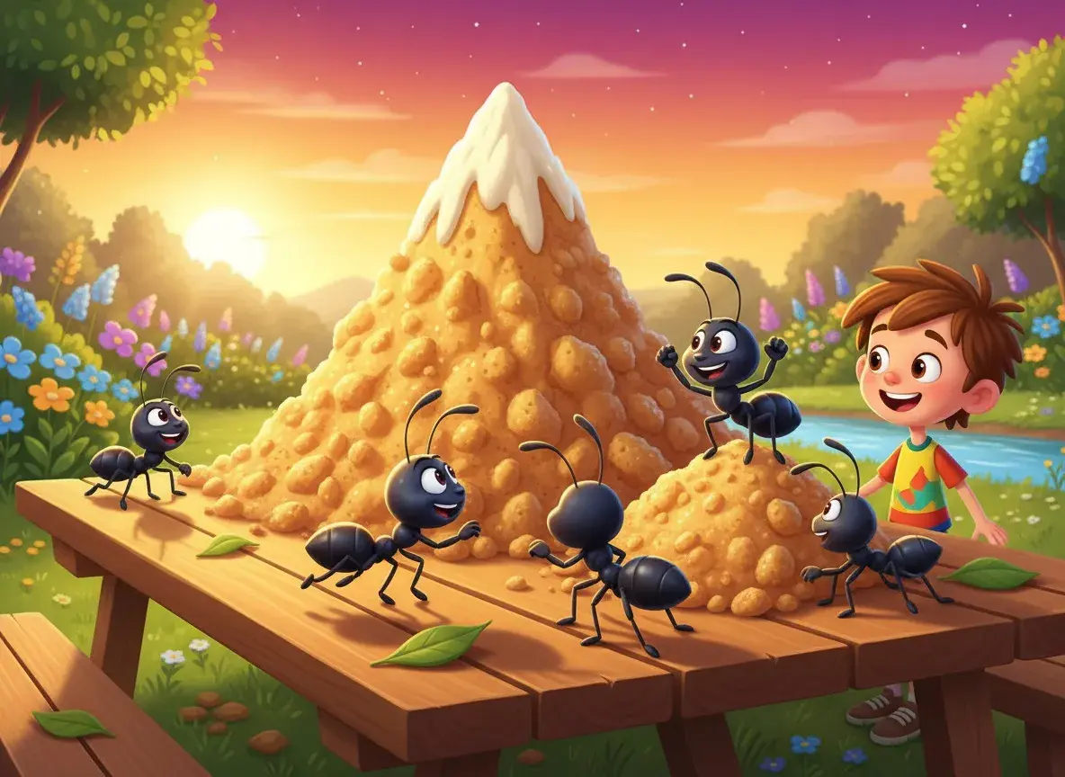 رحلة النملة إلى جبل الفتات العظيم - undefined - StoryBee AI