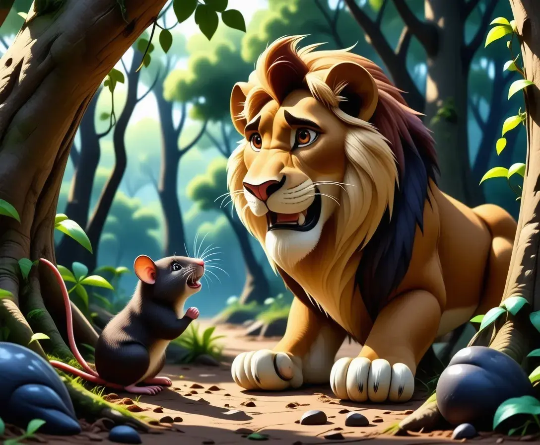 The Lion and the Tiny Whiskers - StoryBee AI The Lion and the Tiny Whiskers - StoryBee AI