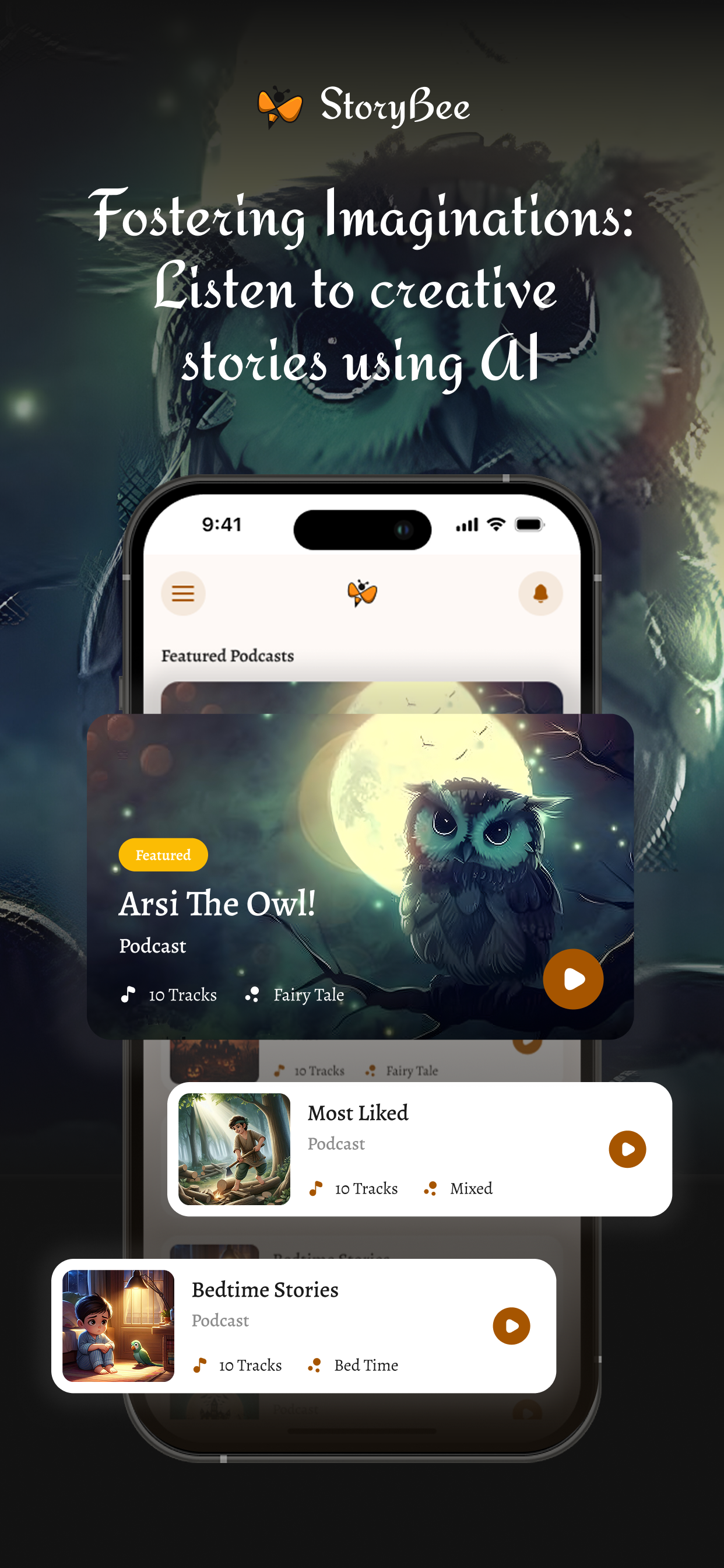 StoryBee app — story player screen